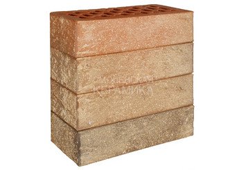 Кирпич лицевой керамический ЛСР Красный флэш рустик с пепельной посыпкой 1НФ 5