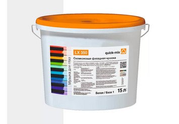 Силиконовая фасадная краска Quick-mix LX 350 белая 1