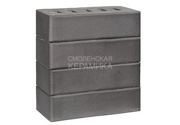 Кирпич лицевой полнотелый ЛСР Графитовый гладкий, 1НФ (с тех. пустотами) 4