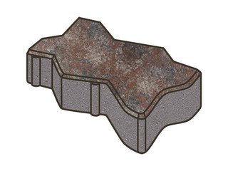 Тротуарная плитка Готика, "Зигзаг/Волна Natur", 100 мм, нептун