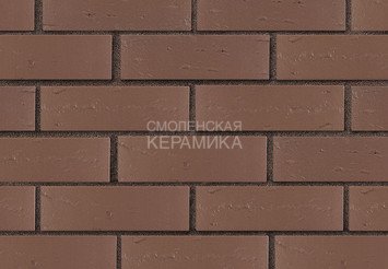Кирпич лицевой керамический ЛСР Темно-коричневый рустик, 1НФ 3