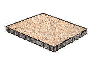 Гранитная тротуарная плитка Готика, Квадрат Granite FINO, 1000x1000x100, Павловское 1