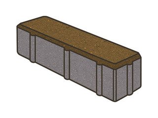 Тротуарная плитка Готика, "Брусок Profi", 80 мм, желтый