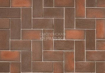 Клинкер тротуарный ЛСР «ГЛАЗГО» тёмно-красный флэш 2