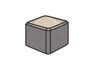 Тротуарная плитка Готика, "Куб Natur", 80x80x80 мм, монохром