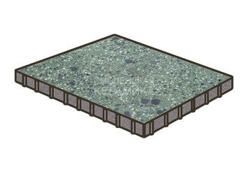 Гранитная тротуарная плитка Готика, Квадрат Granite FINO, 1000x1000x100, Порфир 1