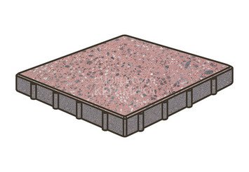 Гранитная тротуарная плитка Готика, Квадрат Granite FINO, 400x400x60, Ладожский 1