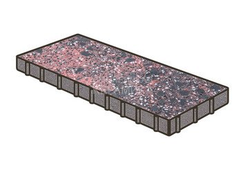 Гранитная тротуарная плитка Готика, Плита Granite FINO, 1000x500x100, Дымовский 1