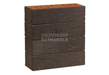 Клинкер фасадный ЛСР Возрождение «Лиссабон» темно-красный с черным песком винтаж 5