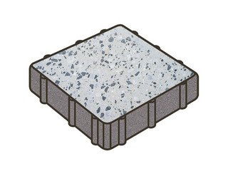 Гранитная тротуарная плитка Готика, Квадрат Granite FINO, 500x500x80, Грис Парга