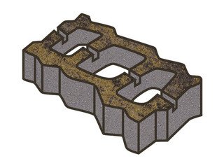 Тротуарная плитка Готика, "Газонная решетка Natur", 80 мм, лимончелло