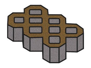 Тротуарная плитка Готика, "Экопарковка Profi", 100 мм, желтый