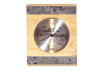 Термометр SAWO прямоугольный со стеклом 125х160мм сосна 280-TRР 1