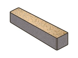 Гранитная тротуарная плитка Готика, Ригель Granite FINO, 360x80x80, Жельтау