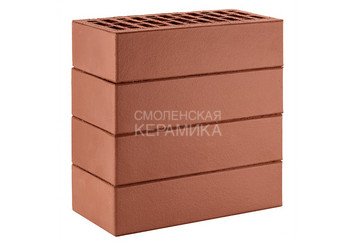 Кирпич лицевой керамический ЛСР Темно-красный гладкий, 1НФ 4