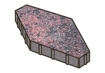 Гранитная тротуарная плитка Готика, Зарядье Granite FINO, 600x400x100, Дымовский 1