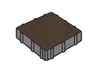 Тротуарная плитка Готика, "Квадрат Profi", 150x150x100 мм, темно-коричневый