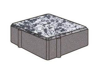 Гранитная тротуарная плитка Готика, Квадрат Granite FINO, 150x150x80, Диорит