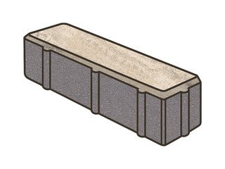 Тротуарная плитка Готика, "Брусок Natur", 80 мм, монохром