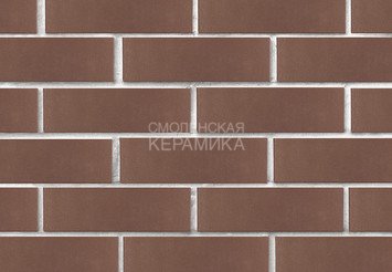 Кирпич лицевой керамический ЛСР Темно-коричневый гладкий, 1НФ 2
