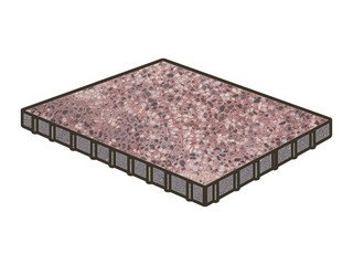 Гранитная тротуарная плитка Готика, Квадрат Granite FINO, 1000x1000x100, Сансет