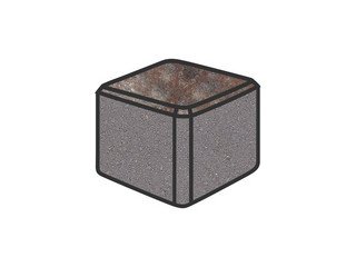 Тротуарная плитка Готика, "Куб Natur", 80x80x80 мм, нептун