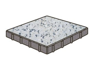 Гранитная тротуарная плитка Готика, Квадрат Granite FINO, 400x400x60, Грис Парга