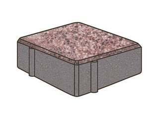 Гранитная тротуарная плитка Готика, Квадрат Granite FINO, 150x150x80, Сансет