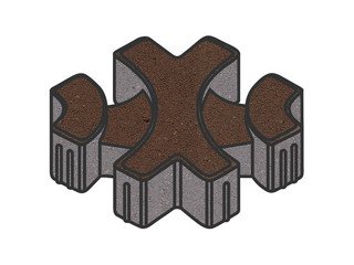 Тротуарная плитка Готика, "Эко-фантазия Profi", 80 мм, коричневый