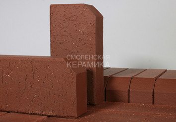 Брусчатка тёмно-красная ЛСР «Эдинбург» бордюр 0,51NF 2