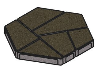 Тротуарная плитка Готика, "Полигональ Profi", 80 мм, черный