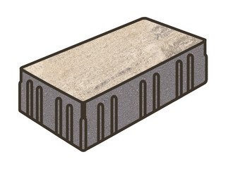 Тротуарная плитка Готика, "Скада Natur", 100 мм, монохром