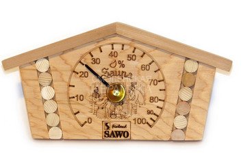 Термометр SAWO бревенчатый домик 230х120мм кедр 145-НD 1