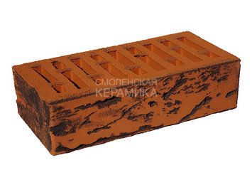 Кирпич облицовочный СТРОМА, 1,4НФ Лава кора дуба инкруст. 4