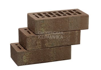 Кирпич облицовочный СТАРЫЙ ОСКОЛ Коричневый антик 1НФ 5