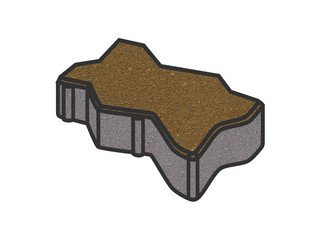 Тротуарная плитка Готика, "Зигзаг/Волна Profi", 80 мм, желтый