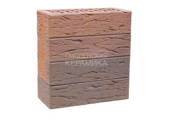 Кирпич лицевой керамический ЛСР Светло-коричневый флэш рустик, 1НФ 4