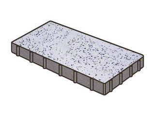 Гранитная тротуарная плитка Готика, Плита Granite FINO, 600x200x100, Покостовский