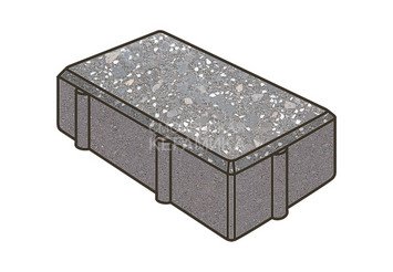 Гранитная тротуарная плитка Готика, Брусчатка Granite FINO, 200x100x80, Ильменит 1