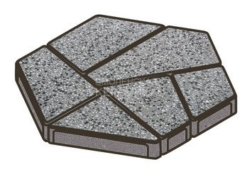 Гранитная тротуарная плитка Готика, Полигональ Granite FINO, 80 мм, Белла Уайт 1