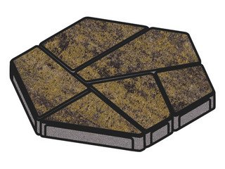 Тротуарная плитка Готика, "Полигональ Natur", 80 мм, лимончелло