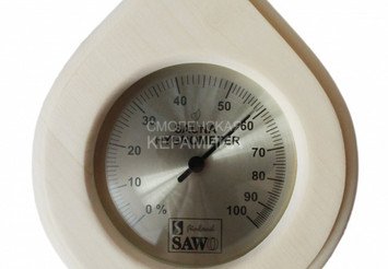 Гигрометр SAWO в форме капли 150х180мм осина 250-НА 1
