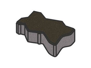 Тротуарная плитка Готика, "Зигзаг/Волна Profi", 60 мм, суперчерный