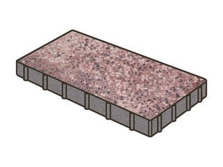 Гранитная тротуарная плитка Готика, Плита Granite FINO, 800x400x80, Сансет