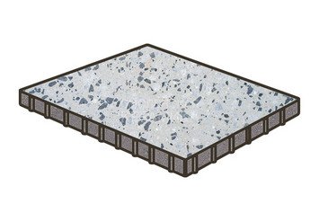 Гранитная тротуарная плитка Готика, Квадрат Granite FINO, 1000x1000x100, Грис Парга 1