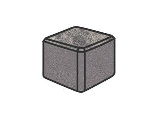 Тротуарная плитка Готика, "Куб Natur", 80x80x80 мм, скала