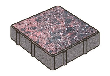 Гранитная тротуарная плитка Готика, Квадрат Granite FINO, 200x200x80, Дымовский 1