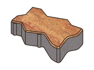 Тротуарная плитка Готика, "Зигзаг/Волна Natur", 60 мм, вернисаж