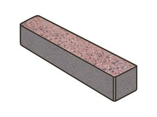 Гранитная тротуарная плитка Готика, Ригель Granite FINO, 360x80x80, Ладожский