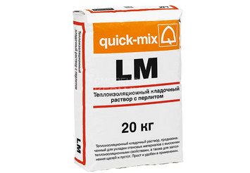 Теплоизоляционный кладочный раствор Quick-mix LM с перлитом, 20 кг 1